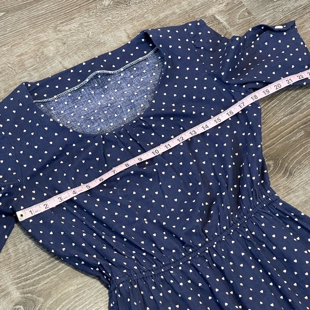 Handmade Tiny Heart Cotton Dress size medium VALENTINES DAY - Picture 5 of 6